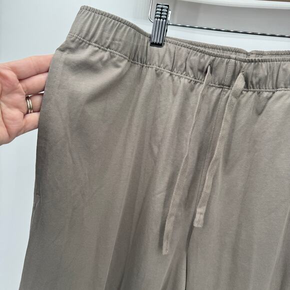 Uniqlo Pajama Set Mens XL AIRism Khaki Tan Sleep Shirt Pants Lounge COMFY NEW - Picture 11 of 13